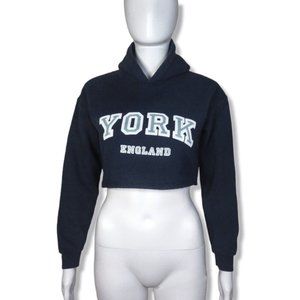 York England Crop Top Hoodie